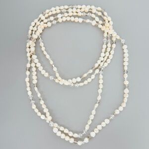 Freshwater Pearl with Clear Beads‎ Two Strands of 18 Inch Pearl Strands